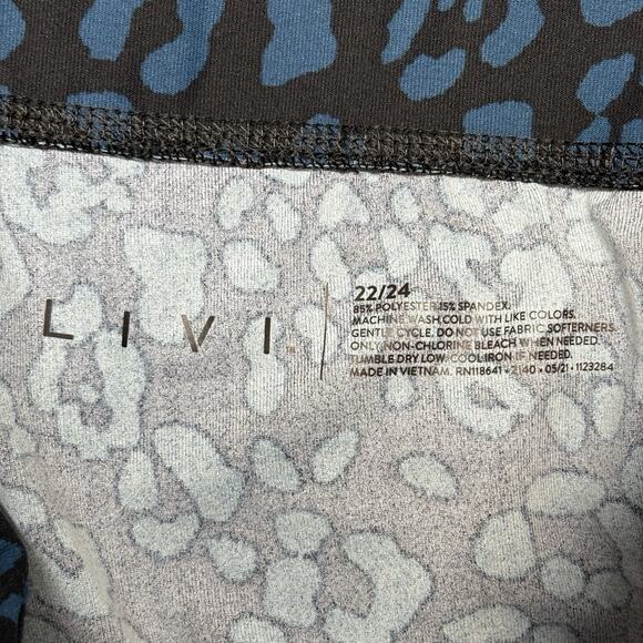 LIVI Lane Bryant High Rise 7/8 Activewear Leggings Blue Black Cheetah Size 22/24 - Picture 5 of 8